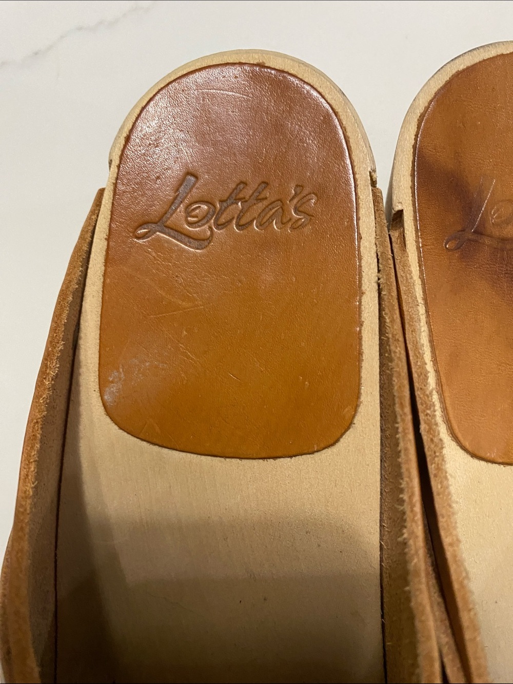 Lotta From Stockholm Tan Leather Slip-On Clogs SIZE 37 6.5 or 7 - Picture 3 of 9